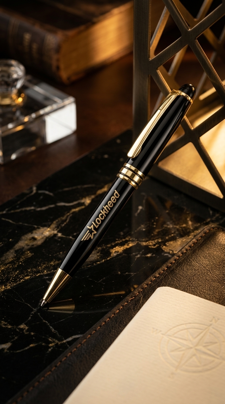 Customer showcasing a Blossom Ads executive pen